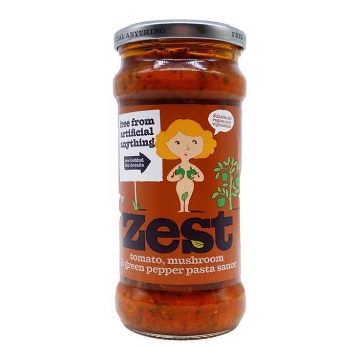 Zest Tomato, Mushroom & Green Pepper Pasta Sauce 340g
