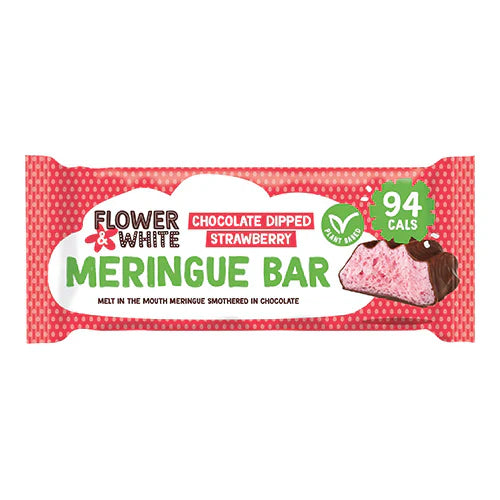 Flower & White Chocolate Dipped Strawberry Meringue Bar 20g