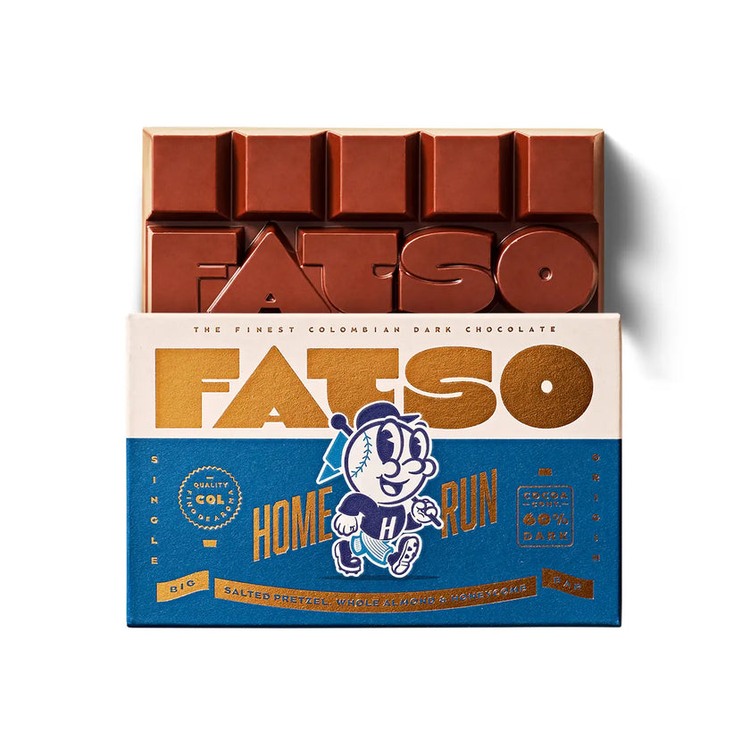 Fatso Home Run Big Bar - Salted Pretzel, Whole Almond & Honeycomb 150g