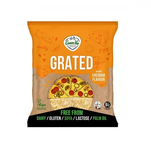 GreenVie Grated with Cheddar Flavour Melty Cheese Alternative 150g
