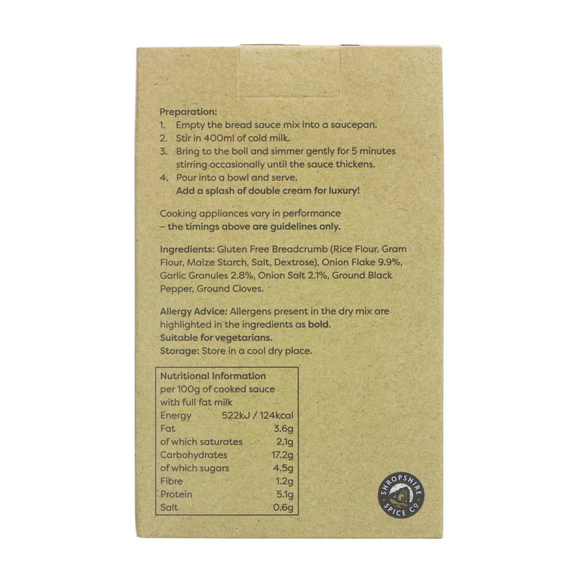 Shropshire Spice Co Gluten Free Bread Sauce Mix 100g