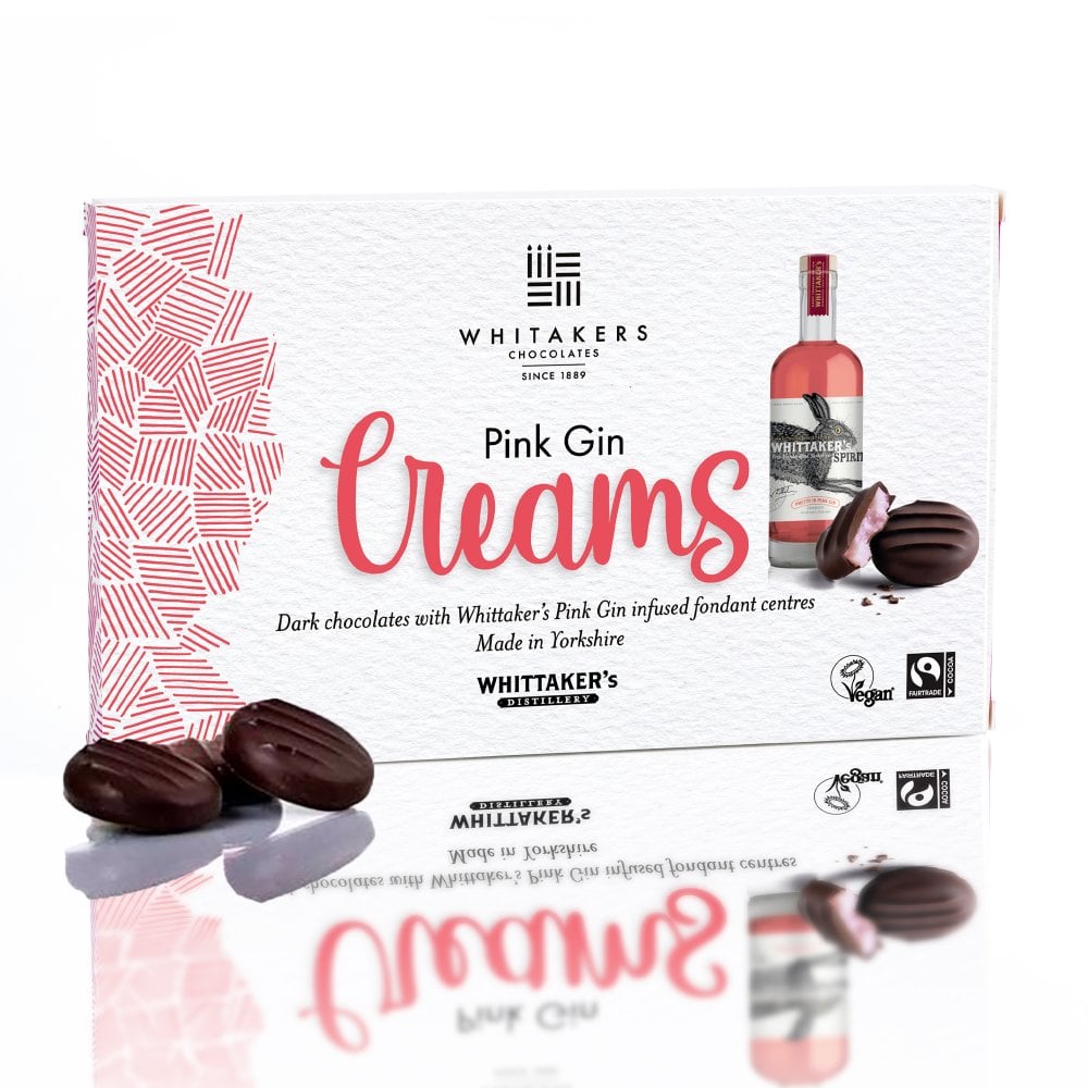 Whitakers Dark Chocolate Pink Gin Creams 150g