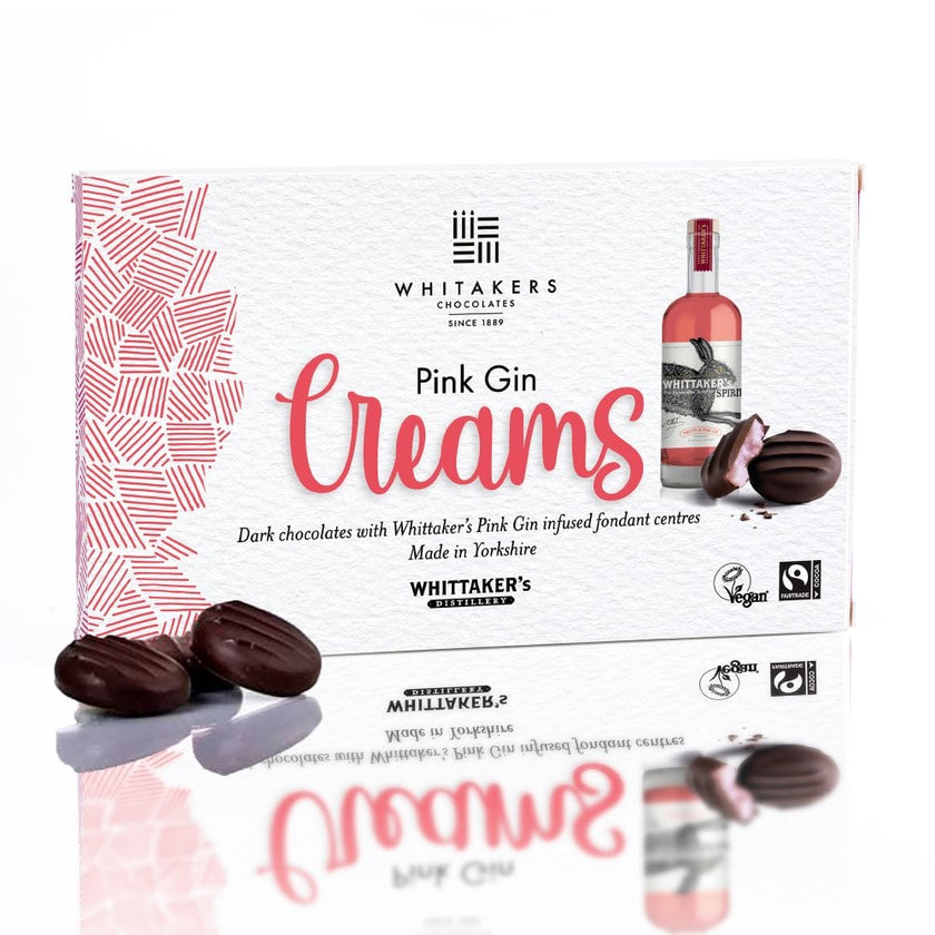 Whitakers Dark Chocolate Pink Gin Creams 150g