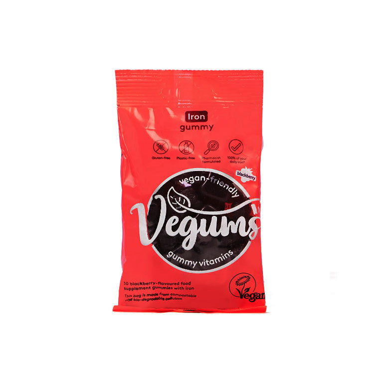 Vegums Blackberry Flavoured Iron Gummies 30 Pack (2 week supply)