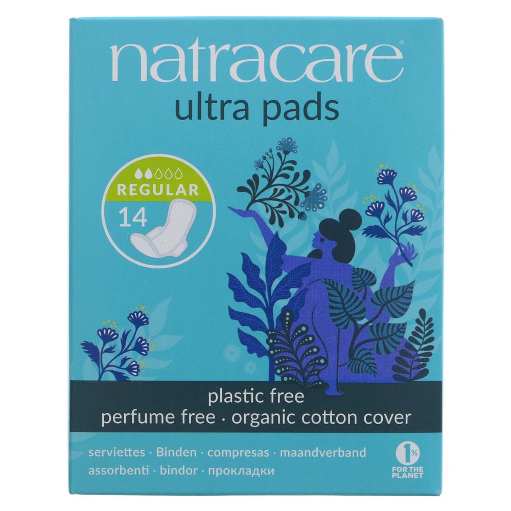 Natracare Organic Cotton UltraPads with Wings - Regular - 14 Pads