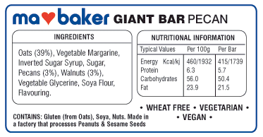 Ma Baker Pecan Flapjack Giant Bar 90g