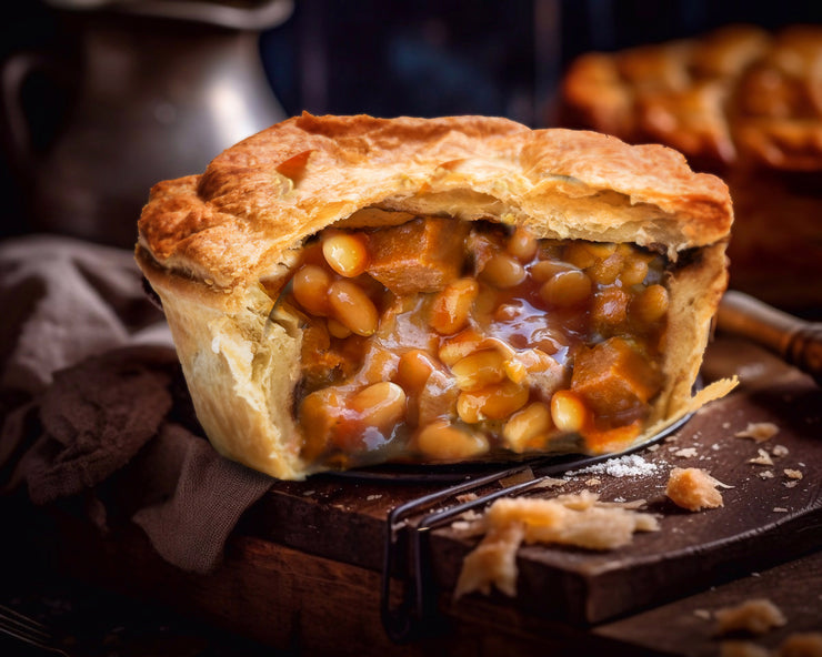 Ready-to-Bake Vegan Pies: High-Protein Cheezly & Meat-Free Bean Filling