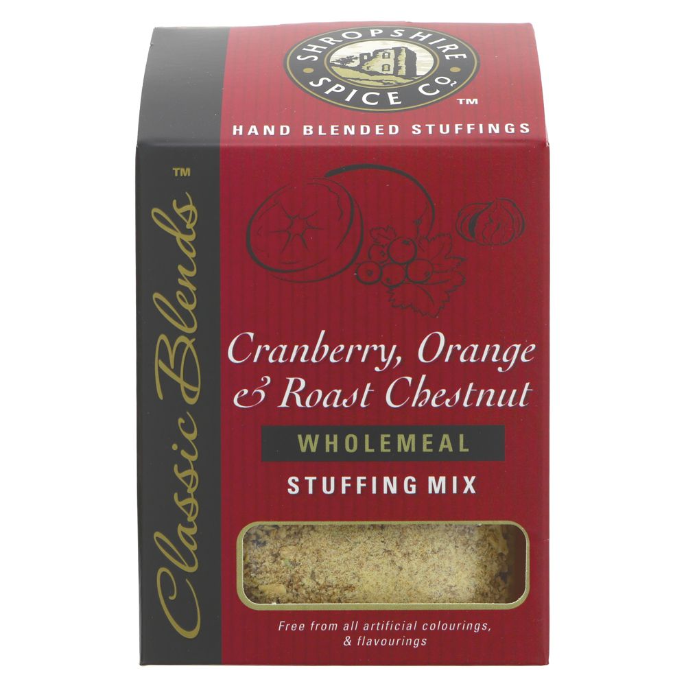 Shropshire Spice Co Cranberry, Orange & Roast Chestnut Wholemeal Stuffing Mix 150g